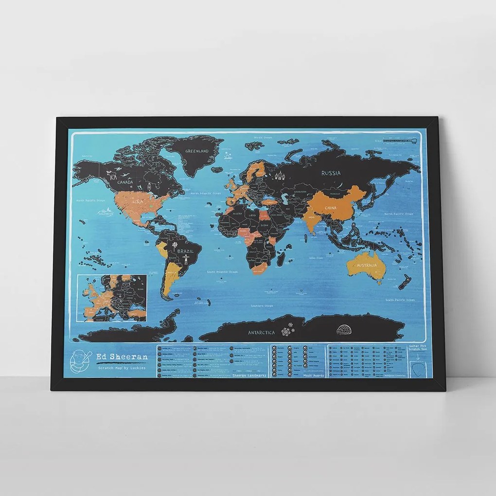 Ed Sheeran mapa sveta 100 × 45 cm