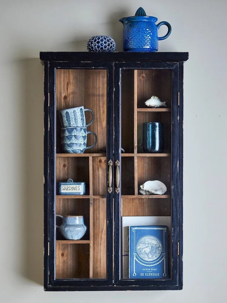 Čierna závesná vitrína z jedlového dreva 50x80x14 cm Hazem – Bloomingville