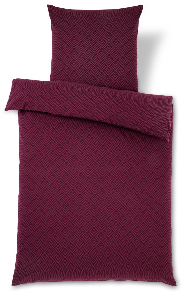 Flanelová posteľná bielizeň, štandardná veľkosť, bordovočervená