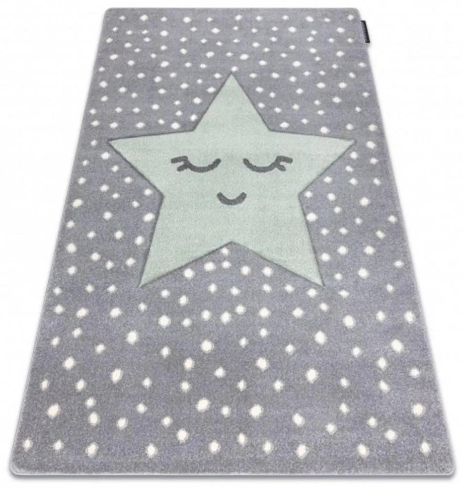 Detský kusový koberec Hviezda šedý 80x150cm