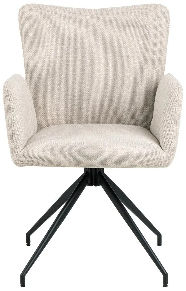 Béžové čalúnené jedálenské kreslá v súprave s podrúčkami 2 ks Laura – Actona