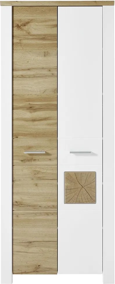 Predsieňová šatníková skriňa Materio, dub/biela