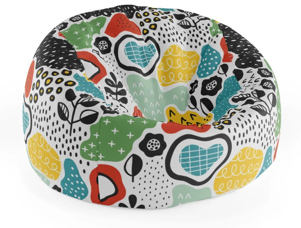 Sablio Sedací vak Cocoon Dětské malování - 115 x 75 cm x 45 cm