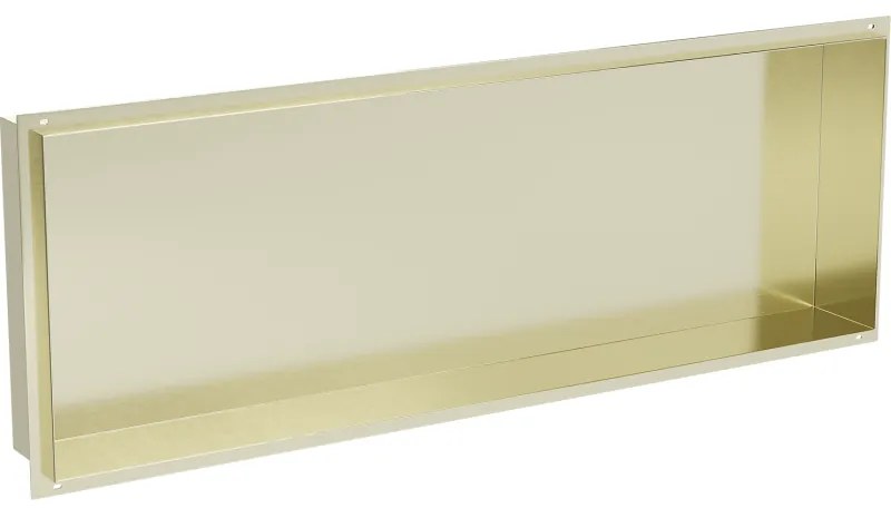 Mexen X-Wall-NR, polička na zapustenie pod obklad bez goliera 90 x 30 cm, zlatá lesklá, 1951903010