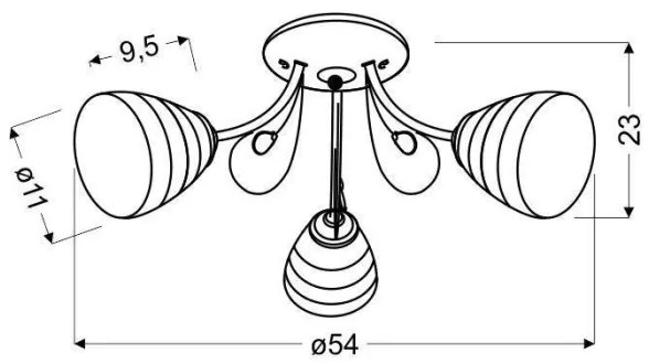 Prisadený luster SIMPLI 3xE27/40W/230V