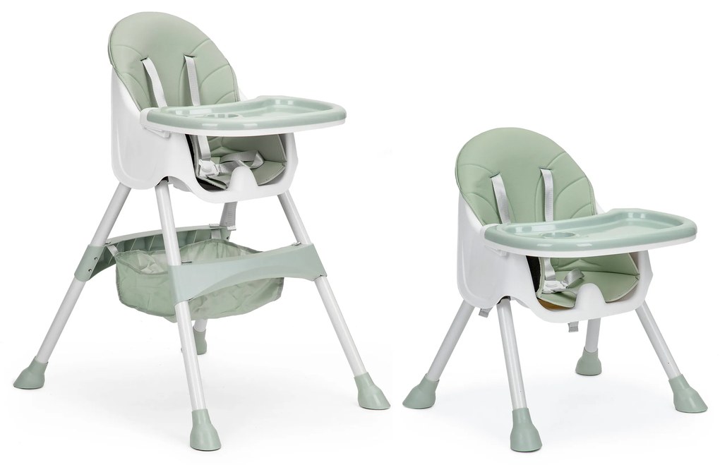 Detská jedálenská stolička 2v1 s 5-bodovým postrojom ECOTOYS azure