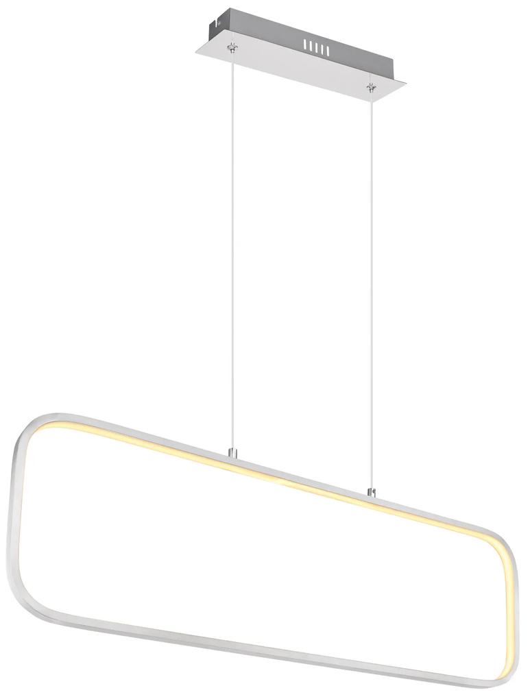 GLOBO Závesné dizajnové LED osvetlenie SILLA, 24W, teplá biela, strieborné