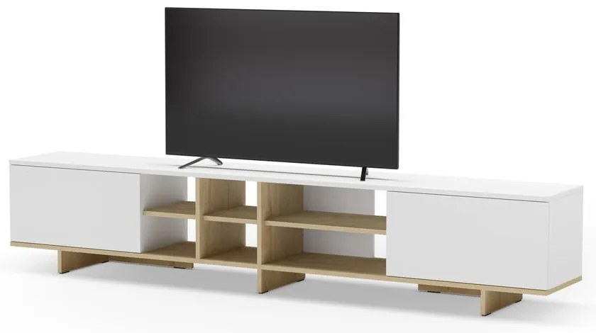 Biely TV stolík 230x44 cm Cequoia – Marckeric