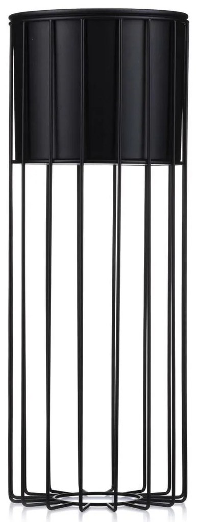 KOVOVÝ KVETINÁČ SO STOJANOM GLAM 55X20 CM ČIERNA
