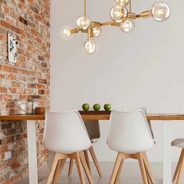 Luster na tyči ASTRID 8xE27/60W/230V zlatá