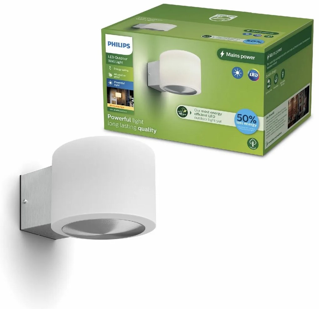 Philips Otis UltraEfficient vonkajšie nástenné LEDsvietidlo 4,3 W, 800 lm, 2700 K