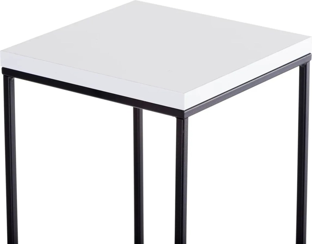 STOJAN NA KVETINÁČ BASICLOFT 40X24X24 CM ČIERNA/BIELA