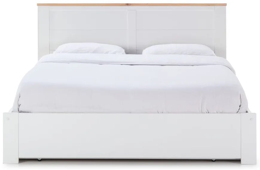 Biela dvojlôžková posteľ s úložným priestorom s roštom 160x200 cm Gabi - Marckeric