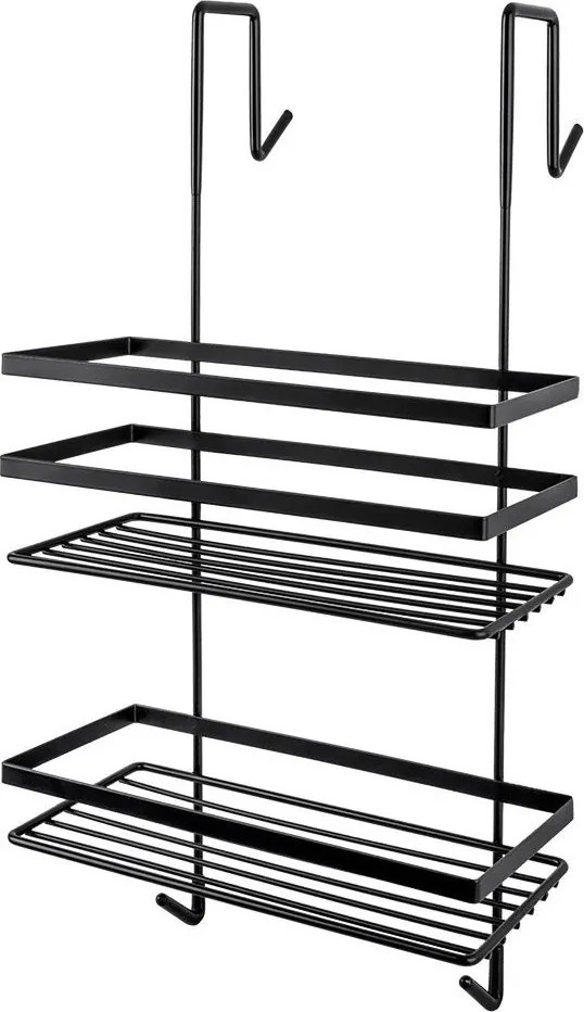 Drôtená polička 25,2x21,5x48,7 cm - čierna