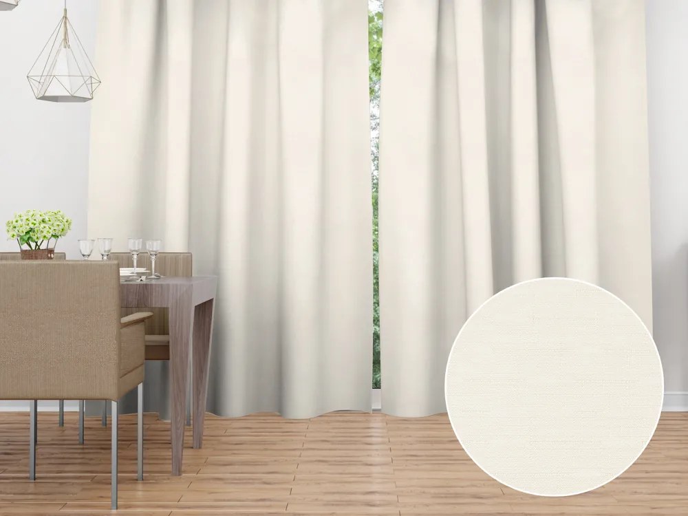 Biante Dekoračný záves TF-051 Smotanový 150x140 cm