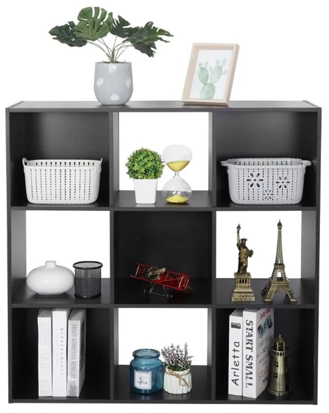 9 kocková úložná polica s 3 košíkmi