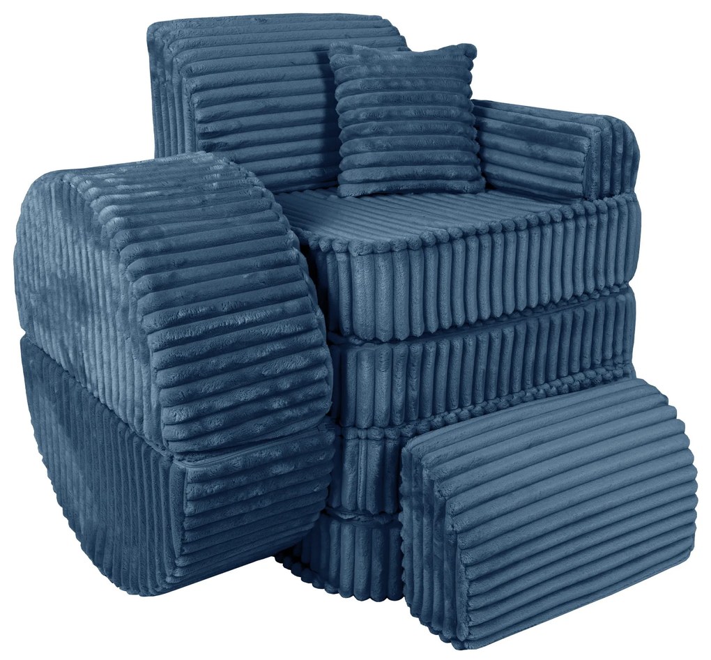 MeowBaby® Churros detská pohovka Max, Midnight Blue
