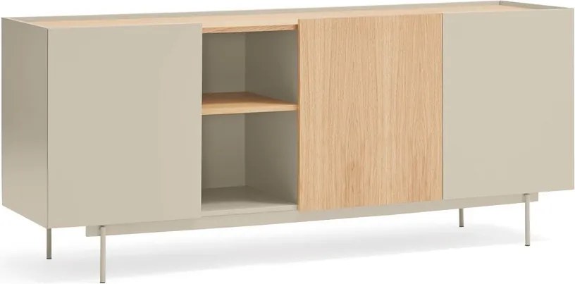 Nízka komoda v dekore duba v béžovo-prírodnej farbe 180x78 cm Otto – Teulat