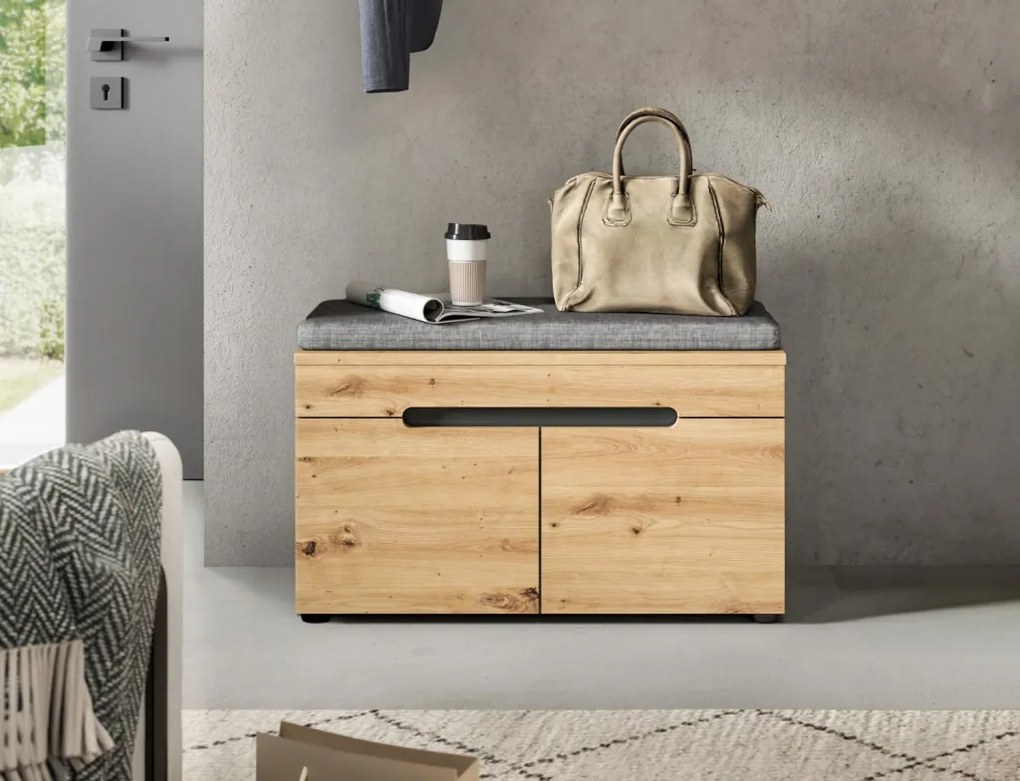 Predsieňová zostava Cano (4-dielna), šedá/dub artisan