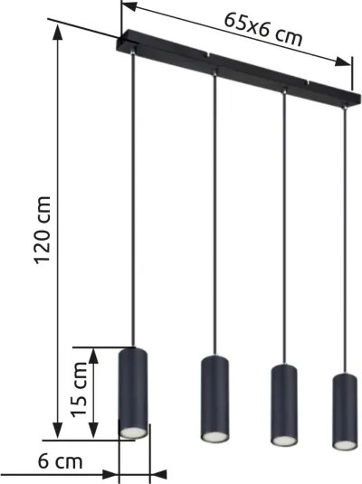 Globo 57911-4HB - Luster na lanku ROBBY 4xGU10/35W/230V čierna