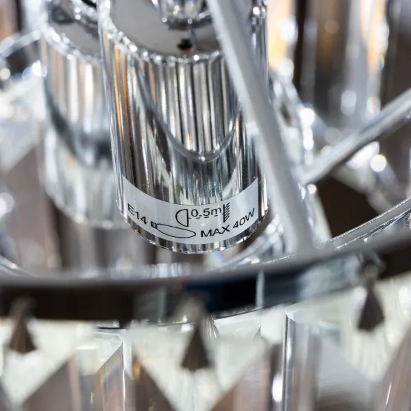 Brilagi - LED Krištáľový luster na reťazi MOZART 4xE14/40W/230V lesklý chróm