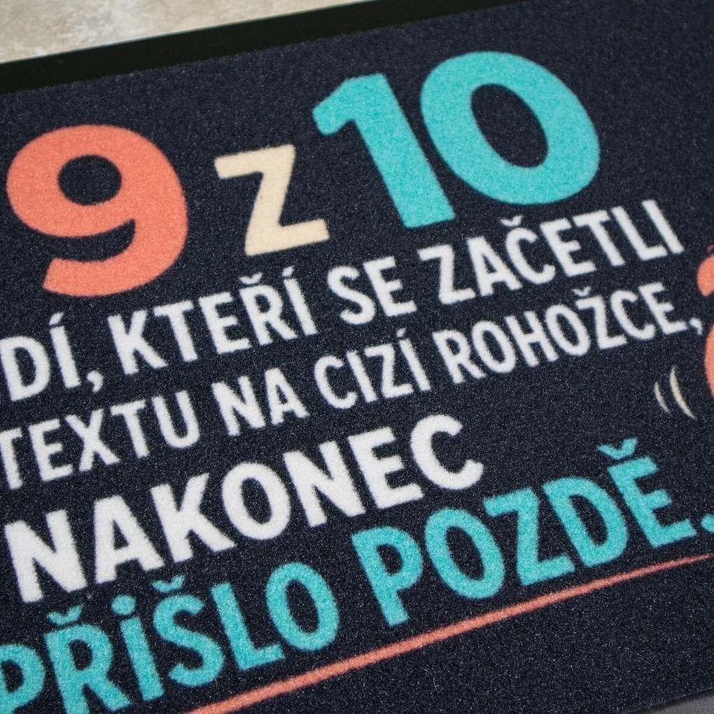 Mercury Flooring, Rohožka 9 z 10 ľudí (prišlo neskoro) 40x60 cm - na von aj na doma, 40x60, viacfarebná