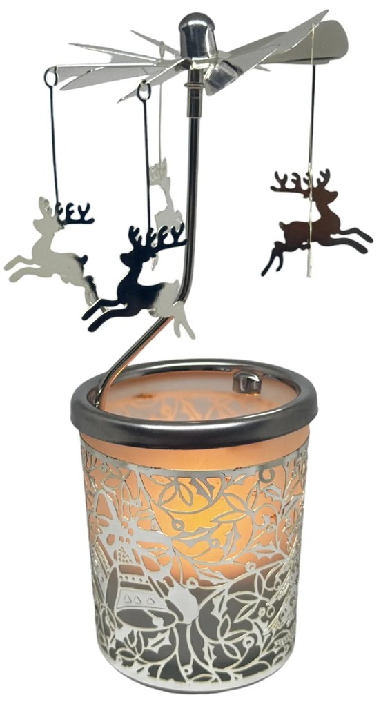 Hellmann - Versand Rotujúci svietnik - strieborný sob