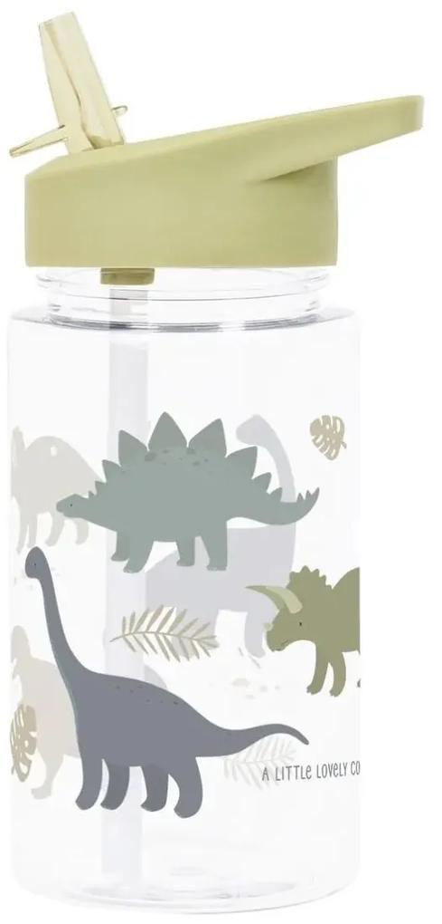 A Little Lovely Company Detská fľaša so slamkou Dinosaurus 450 ml