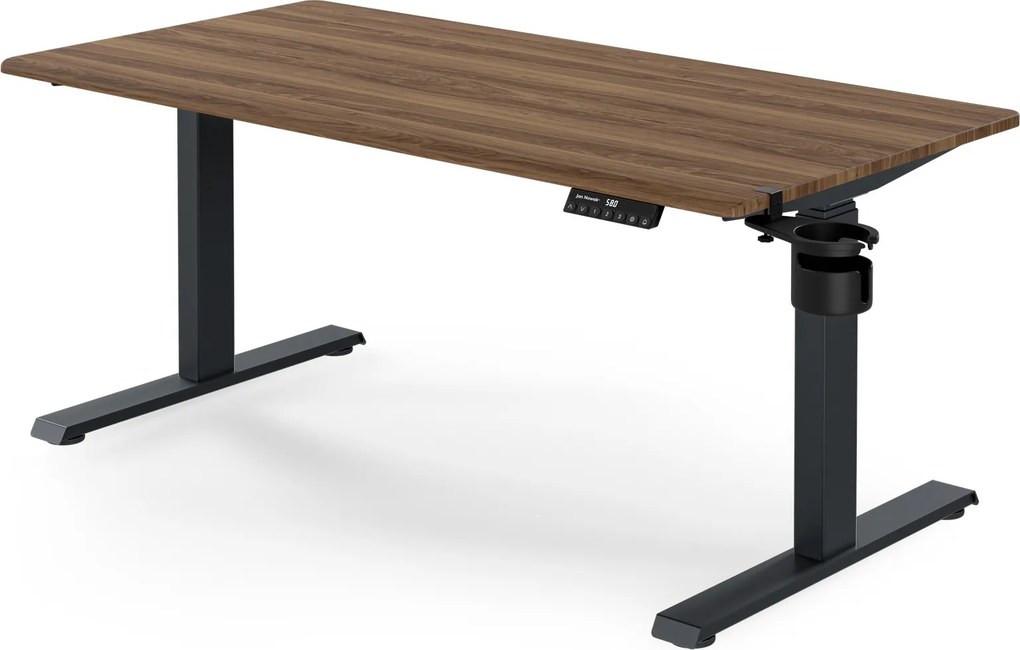 Elektrický stôl s reguláciou výšky ergonomický antracitový/orech,1400x700 mm: ARIA