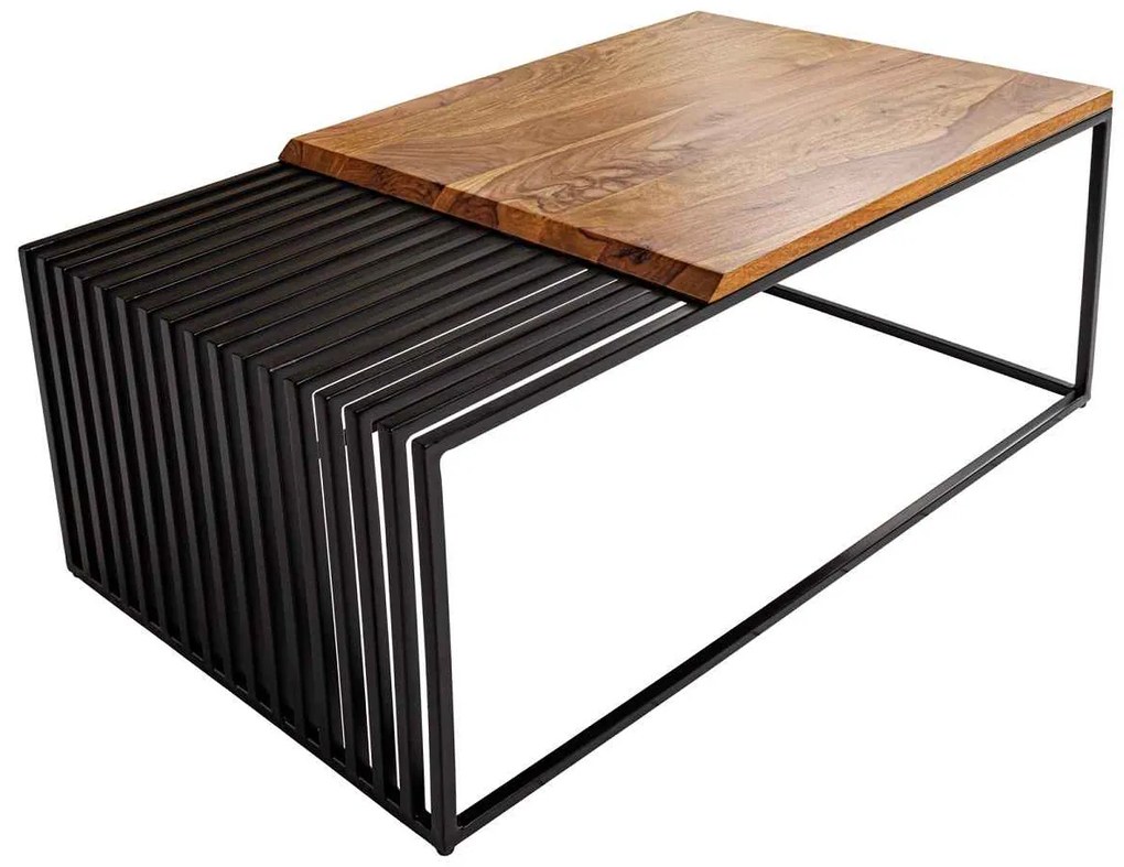 Dizajnový konferenčný stolík Haines 100 cm Sheesham