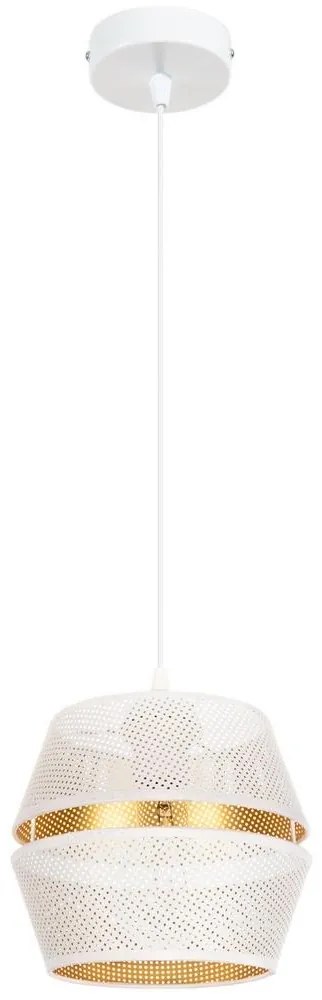 Luster na lanku PARIS 1xE27/60W/230V biela/zlatá