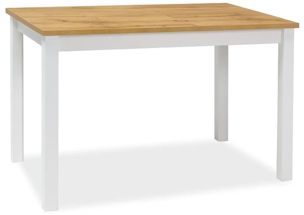 Jedálenský stôl ADAM, 120x75x68, wotan/biela