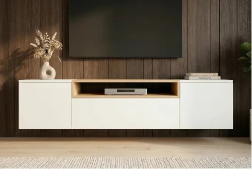 TV-skrinka 47807 Loft 160cm Biela/Prírodná Dub Dyha - Komfort-nábytok