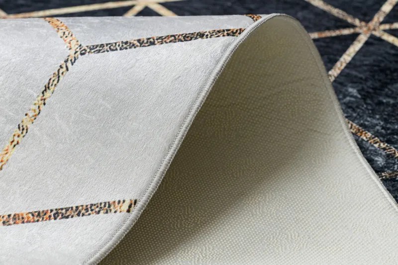 Dywany Łuszczów, Kusový koberec ANDRE Geometric 1171, 80x150, čiernobiela, chodba / predsieň