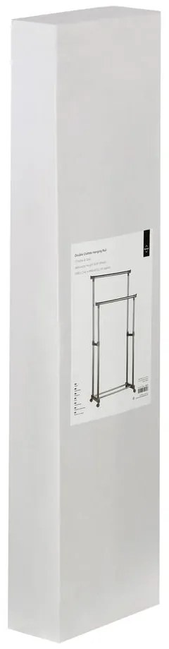 Kovový teleskopický/pojazdný stojan na oblečenie v striebornej farbe – Premier Housewares