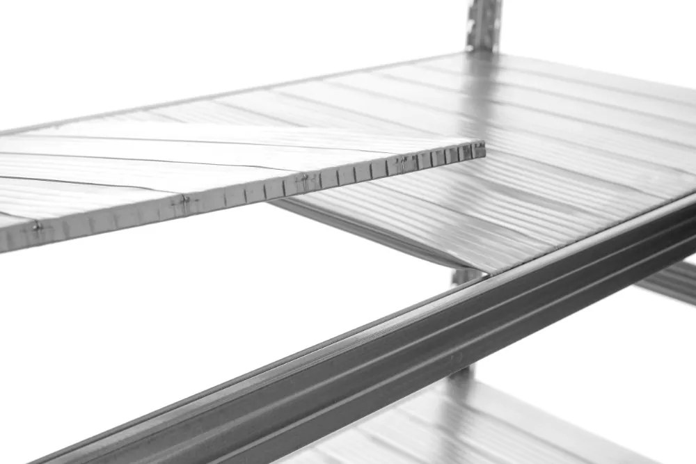 Policový regál prídavný modul, kovový, pozinkovaný, konfigurovateľný