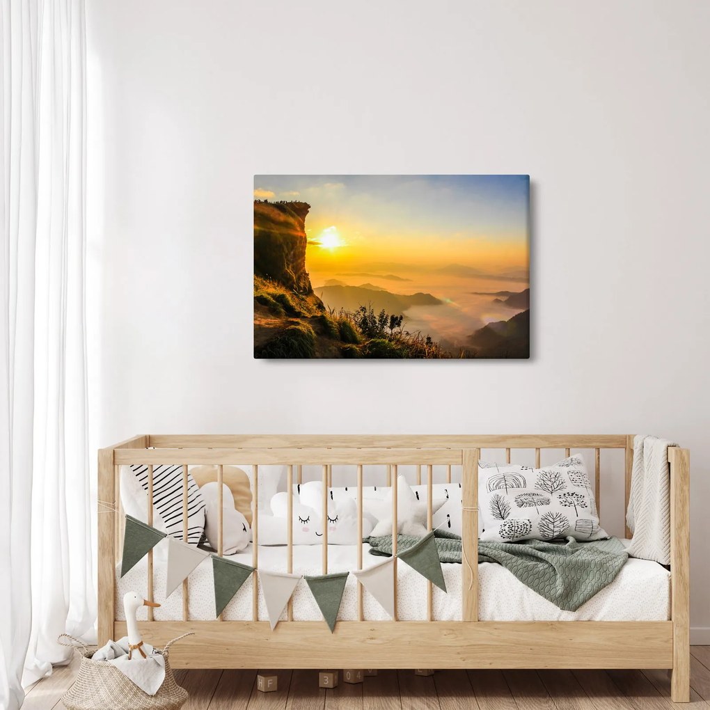 Obraz údolia v rannej hmle (90x60 cm)
