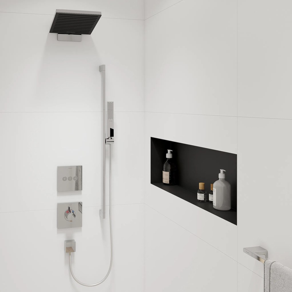Hansgrohe Unica, sprchová tyč E Puro 900 mm s ľahko posuvným držiakom a sprchovou hadicou, chrómová, HAN-24403000