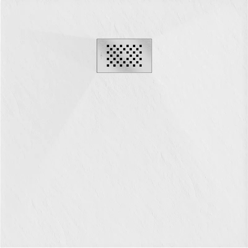 Mexen Hugo, štvorcová sprchová vanička SMC 80 x 80 cm, biela, oceľová krytka, 42108080-X