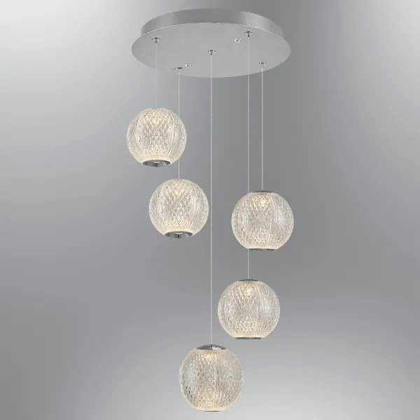 LED luster na lanku CREMONA 5xLED/5W/230V 3000K matný chróm