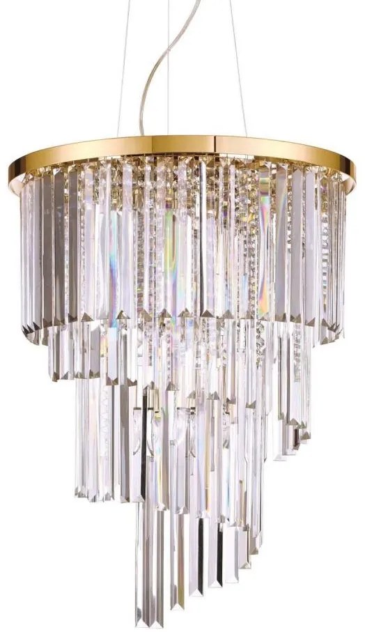 Ideal Lux - Krištáľový luster na lanku CARLTON 12xE14/40W/230V pr. 50 cm zlatá