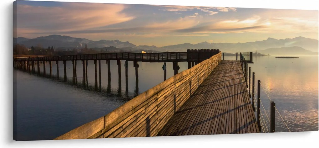 Obraz - Na brehu jazera Obersee (120x50 cm)