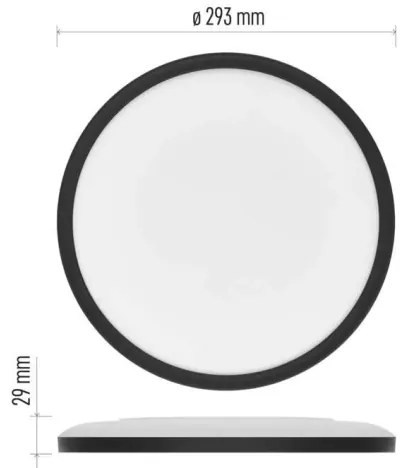 LED Stropné svietidlo FLORI LED/18W/230V 4000K čierna pr. 29 cm