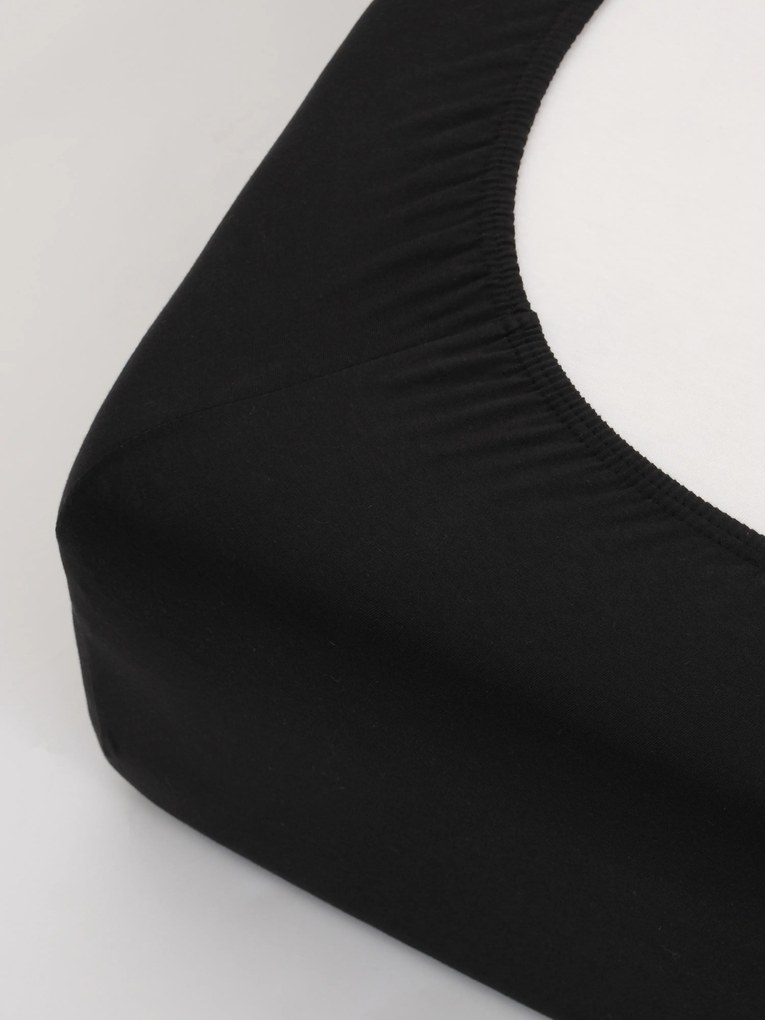 Jersey prostěradlo s elastanem 200 × 200 cm – černé