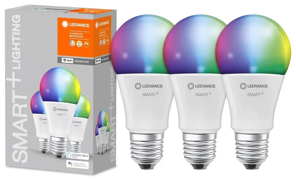 SADA 3x LED RGBW Stmievateľná žiarovka SMART+ E27/9,5W/230V 2700K-6500K - Ledvance