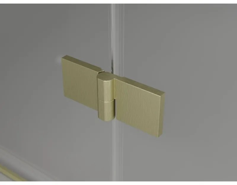 Mexen Lunar T, výklopný sprchový kút pravý 135 x 70 cm, 8mm číre sklo, zlatý matný profil, 834T-135-070-55-00-P