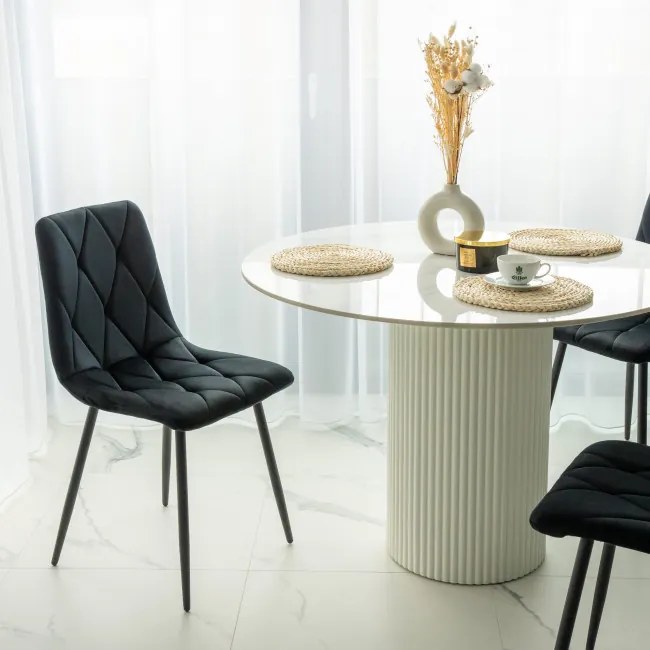 Jedálenská stolička MADISON zamatová, čierna