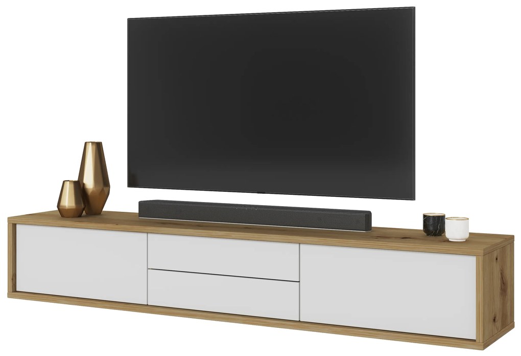 TV stolík Fiora 39 (dub artisan + biela). Vlastná spoľahlivá doprava až k Vám domov. 1066462