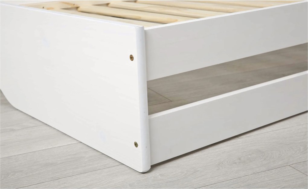 Sconto Posteľ s výsuvným lôžkom TRULA biela, 90x200 cm