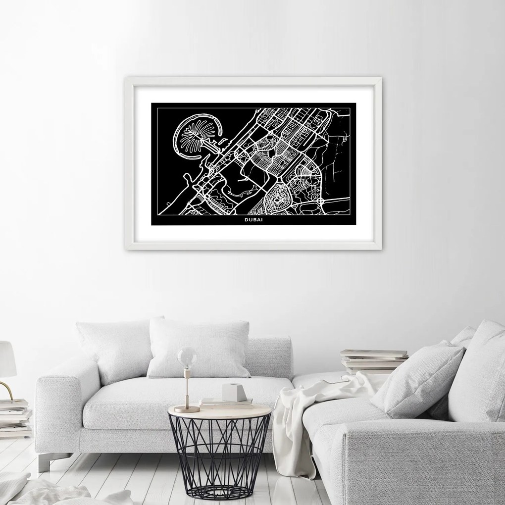 Gario Plagát City plan Dubai Farba rámu: Bez rámu, Rozmery: 45 x 30 cm